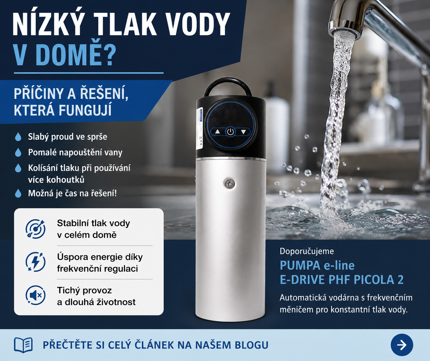 Jak vyřešit nízký tlak vody v domě?