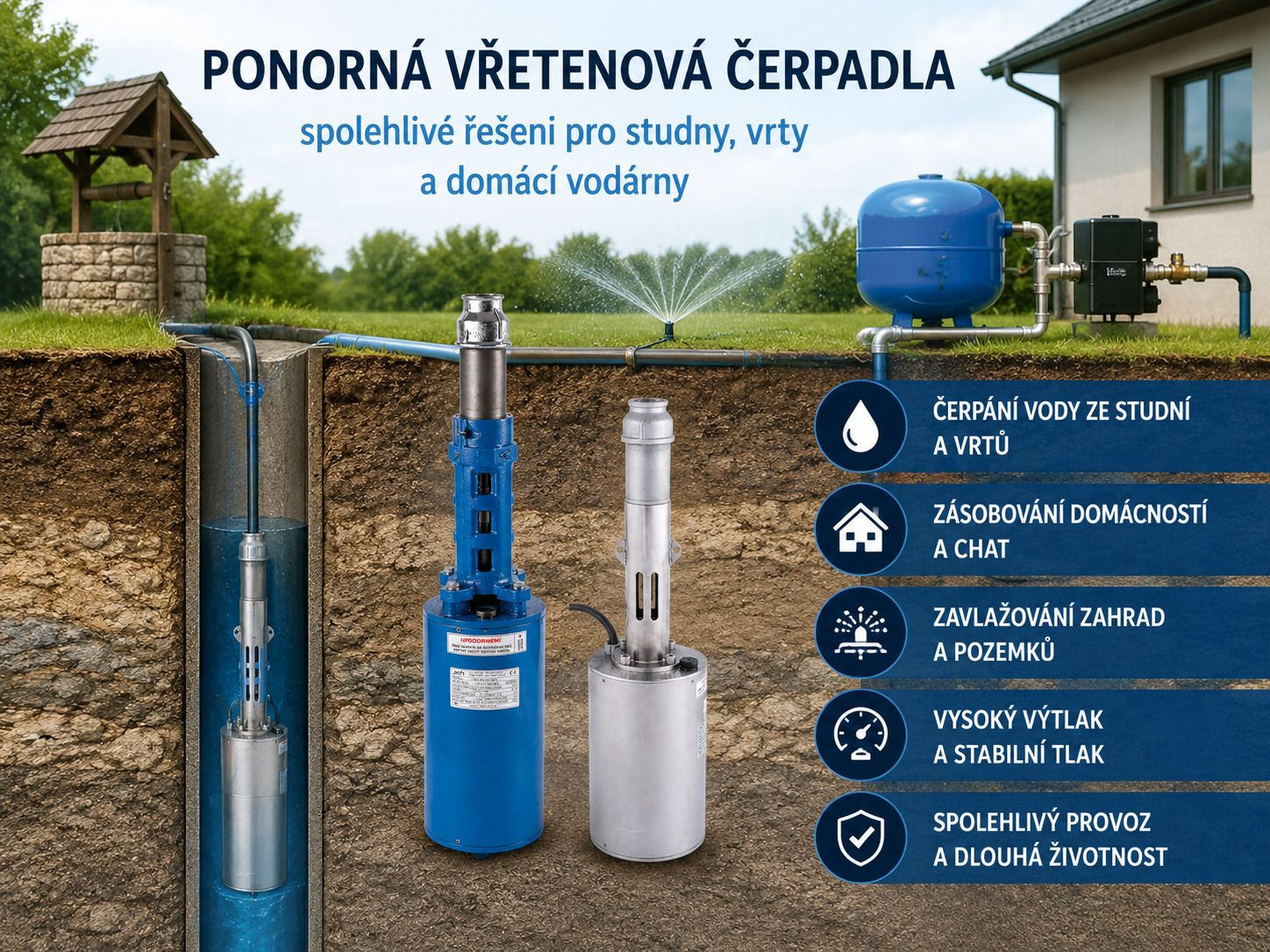 Ponorná vřetenová čerpadla