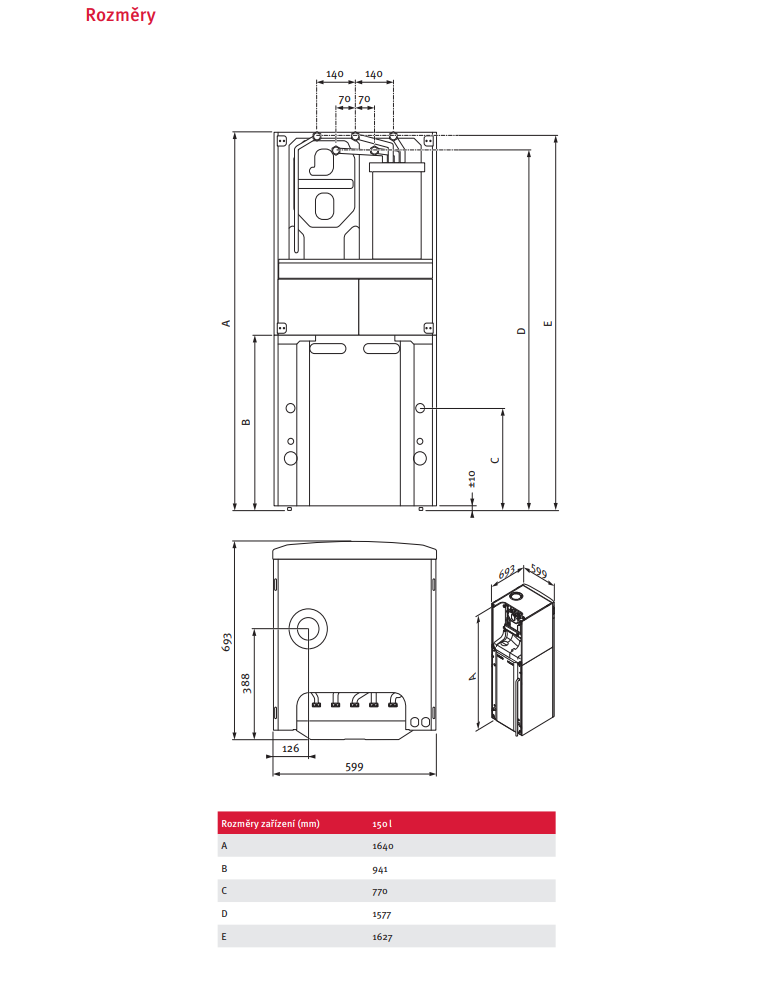 Protherm LEV 30 KKZ rozměry Protherm LEV 30 KKZ rozměry